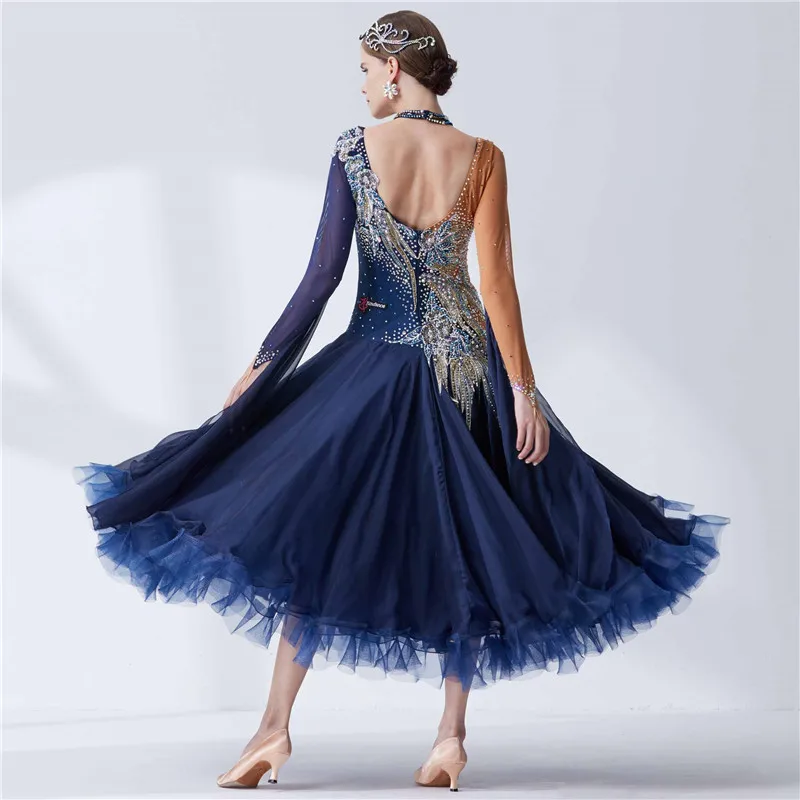 B-19421 High-end Custom-made Modern Waltz Tango Ballroom Dance Dress, Smooth Ballroom Dress, Ballroom Dress For Sale