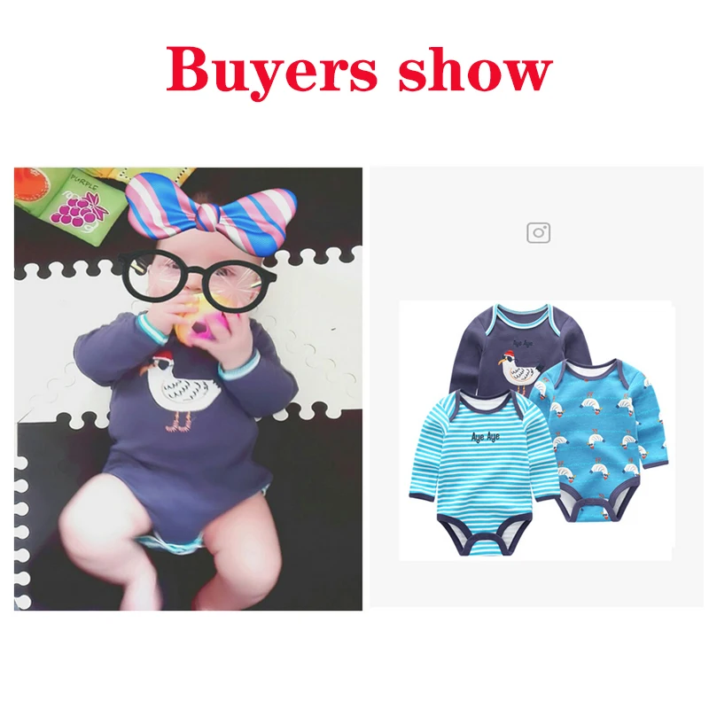 3pcs/lot long Sleeve Original Newborn Baby Bodysuit kids Clothing bebes Baby Boy Girl clothes set body suits