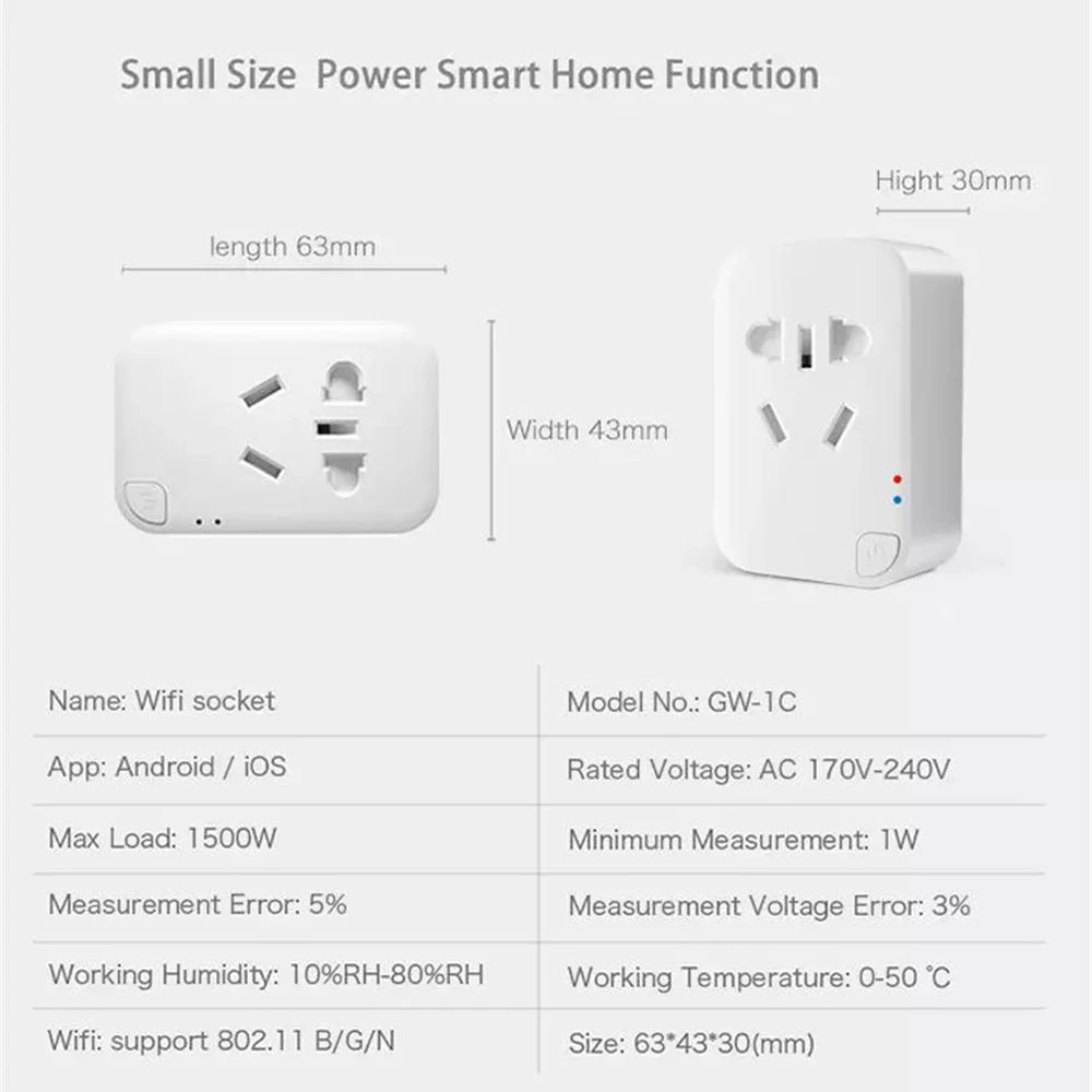 Geeklink-enchufe inteligente Wifi con Control remoto por aplicación, enchufe de EE. UU./UE/AU, módulo de temporizador de salida inalámbrica para Android e iOS, Automatización del hogar inteligente