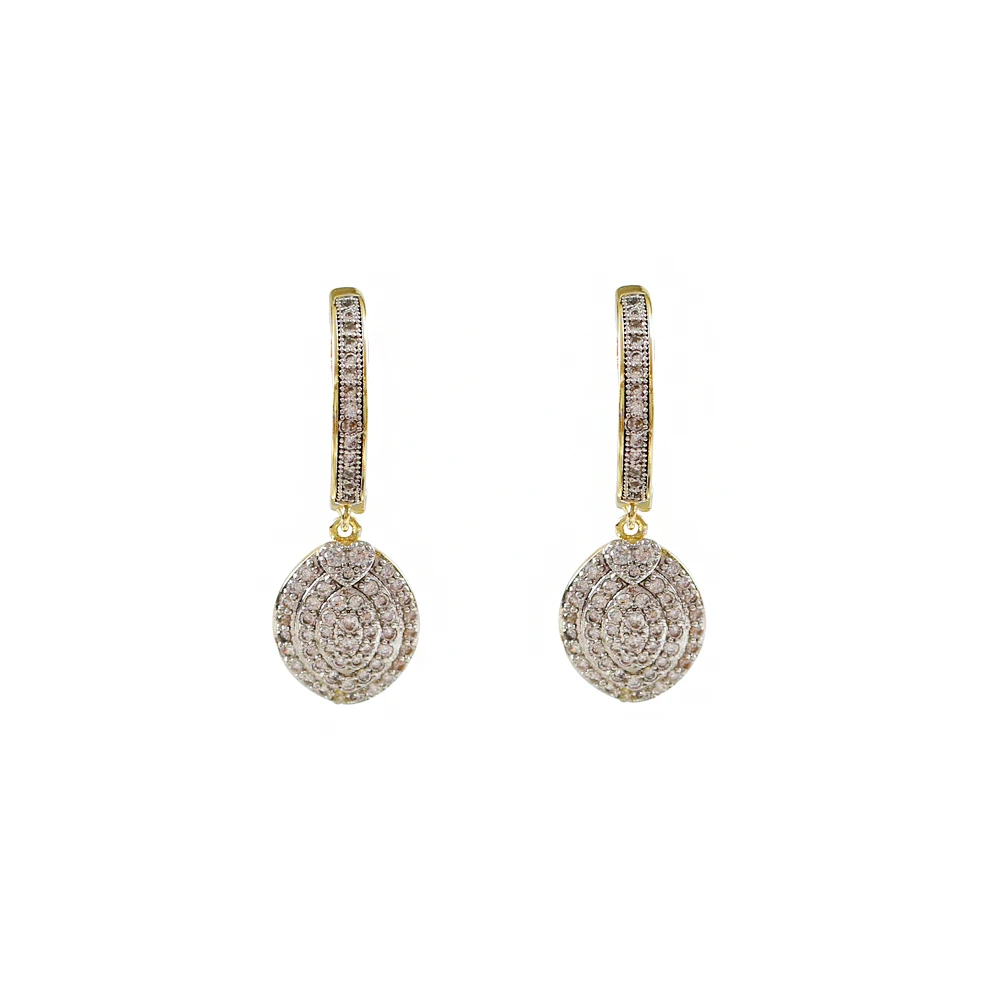 LANFLORA new Trendy contracted zircon women earrings for birthday gift copper alloy cheap factory shop earrings wholesale price