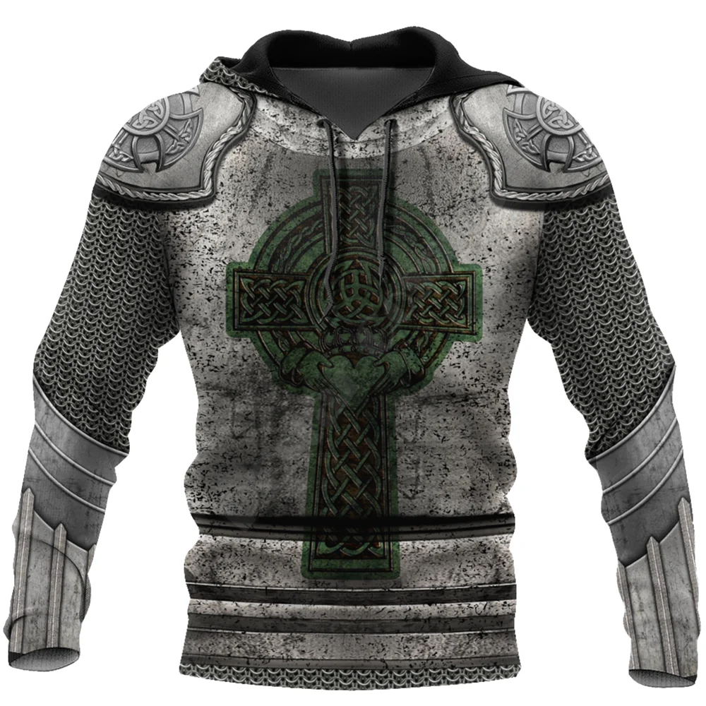 Irish Armor Knight Warrior Chainmail printed 3d hoodies Sweatshirt zipper hoodies women For men Pullover Cosplay costumes 03