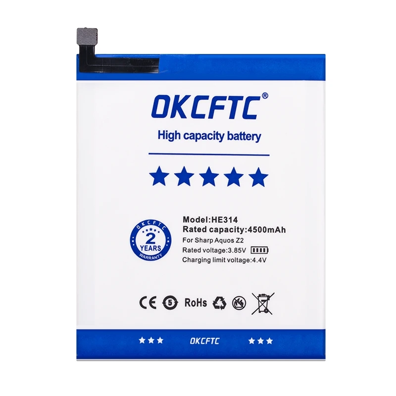 OKCFTC 4500mAh HE314 Battery for SHARP AQUOS Z2 A1 FS8002 HE312 for SHARP Z3 L900S FS8009 HE332 for SHARP S2 FS8010 AQUOS S2