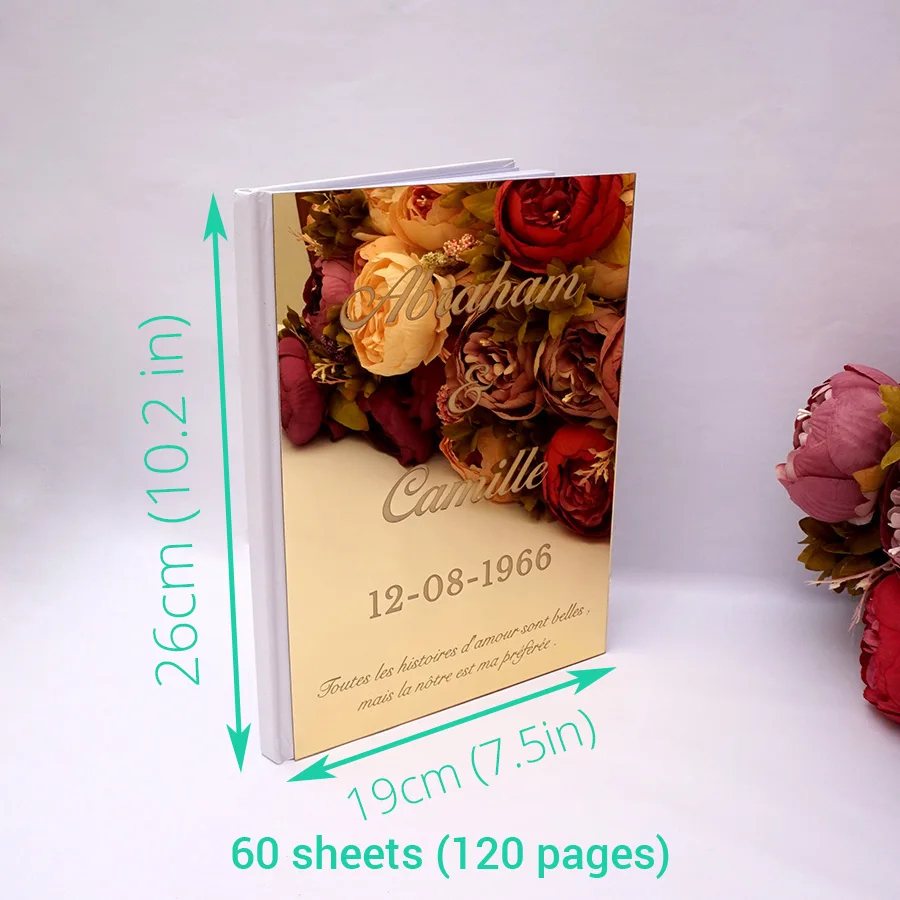 Creative Wedding Signature Guest Book Personalized Mirror Cover Custom Name Party Decor Favors Gift Different Design