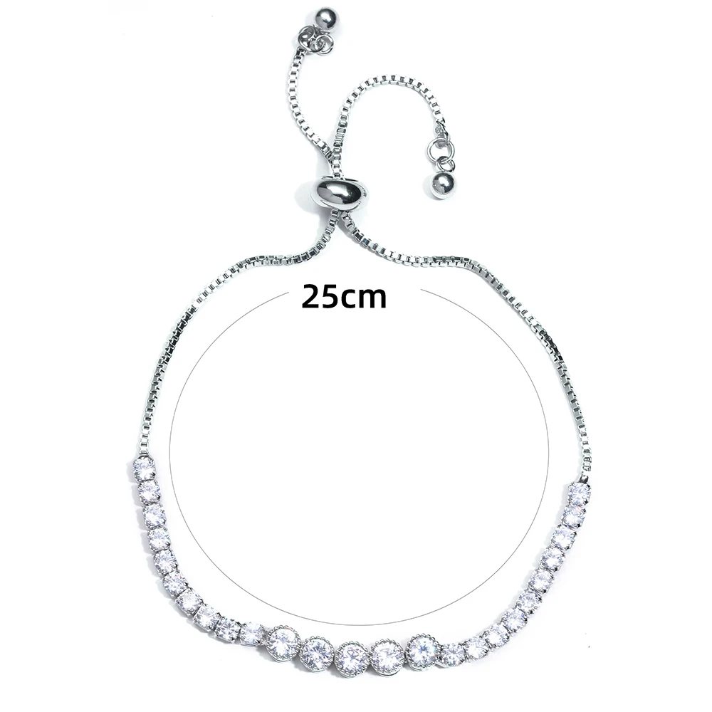 Emmaya New Shiny Cubic Zircon Adjustable Bracelet For Women&Girls Fashion Statement Wedding Party Elegant Jewelry