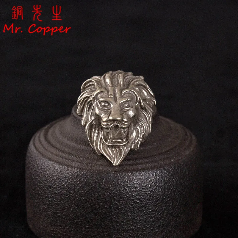 White Brass Lion Head Decorative Buckle Retro Fashion Wallet Rivet Button DIY Leather Bag Backpack Belt Screw Buckle Accessories