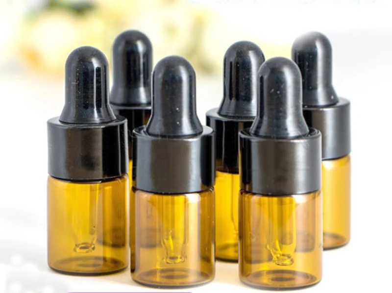 2ml Brown Essential Oil Glass Dropper Bottles Amber Glass Vials 2ml Small Glass Bottle With Black Cap