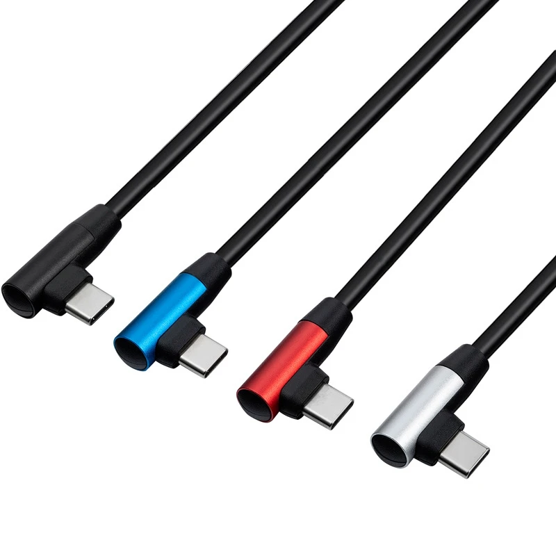 Type-c to Type-c Cable Male to Male USB C 20V 3A 60W PD Quick Charge Fast Charging Cord 90 Degree Right Angle Wire Mobile Phone