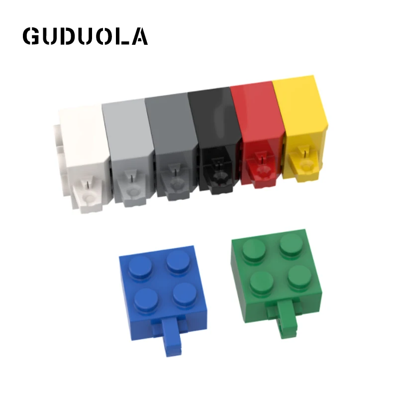 

Guduola Hinge Brick 2x2 Locking with 1 Finger Vertical ('X' Axle Hole) (30389) Building Block Toys Parts 20pcs/LOT