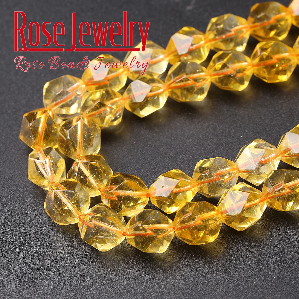 Wholesale AAA Natural Faceted Citrines Beads Yellow Crystal Round Stone Beads For Jewelry Making DIY Bracelet 6/8/10 mm 15\