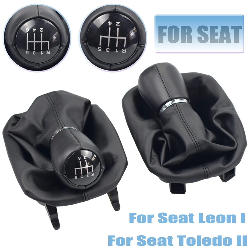 

Car Gear Shift Knob Head 5/6 Speed gear shift lever stick with Gaitor Boot Cover for SEAT LEON MK1 for TOLEDO MK2 1998-2005