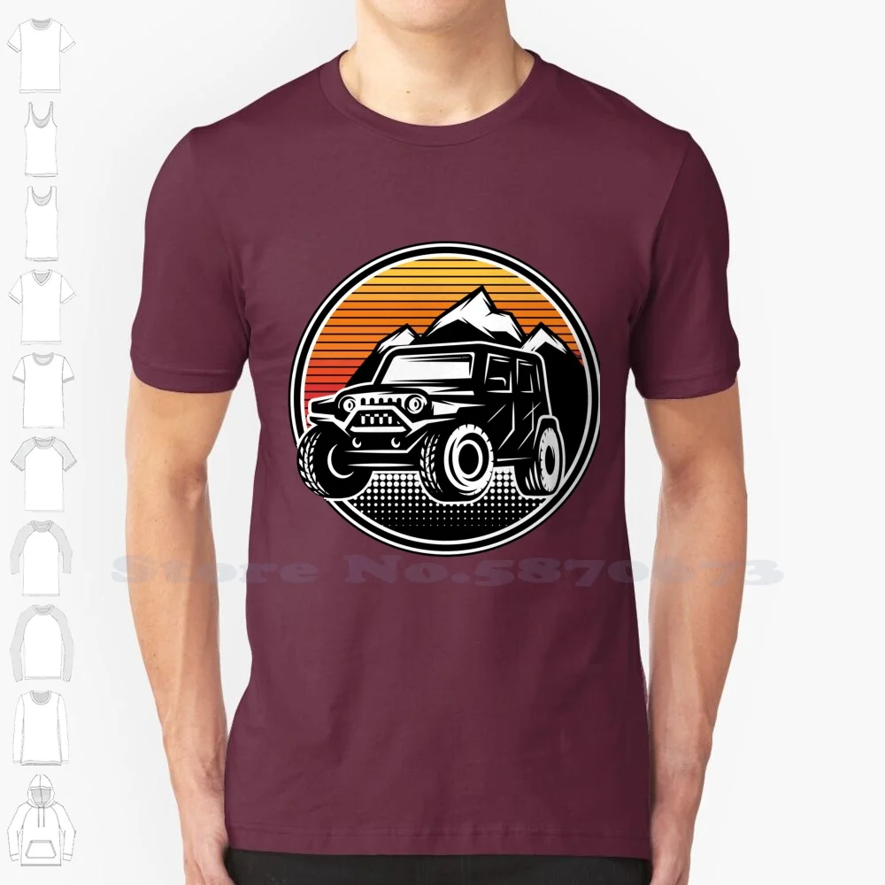 Retro Vintage Off Road 4X4 Driving Driver 100% Cotton T-Shirt Trucker Offroad Atv Adventure Patriotic Redneck Car 4X4 Power