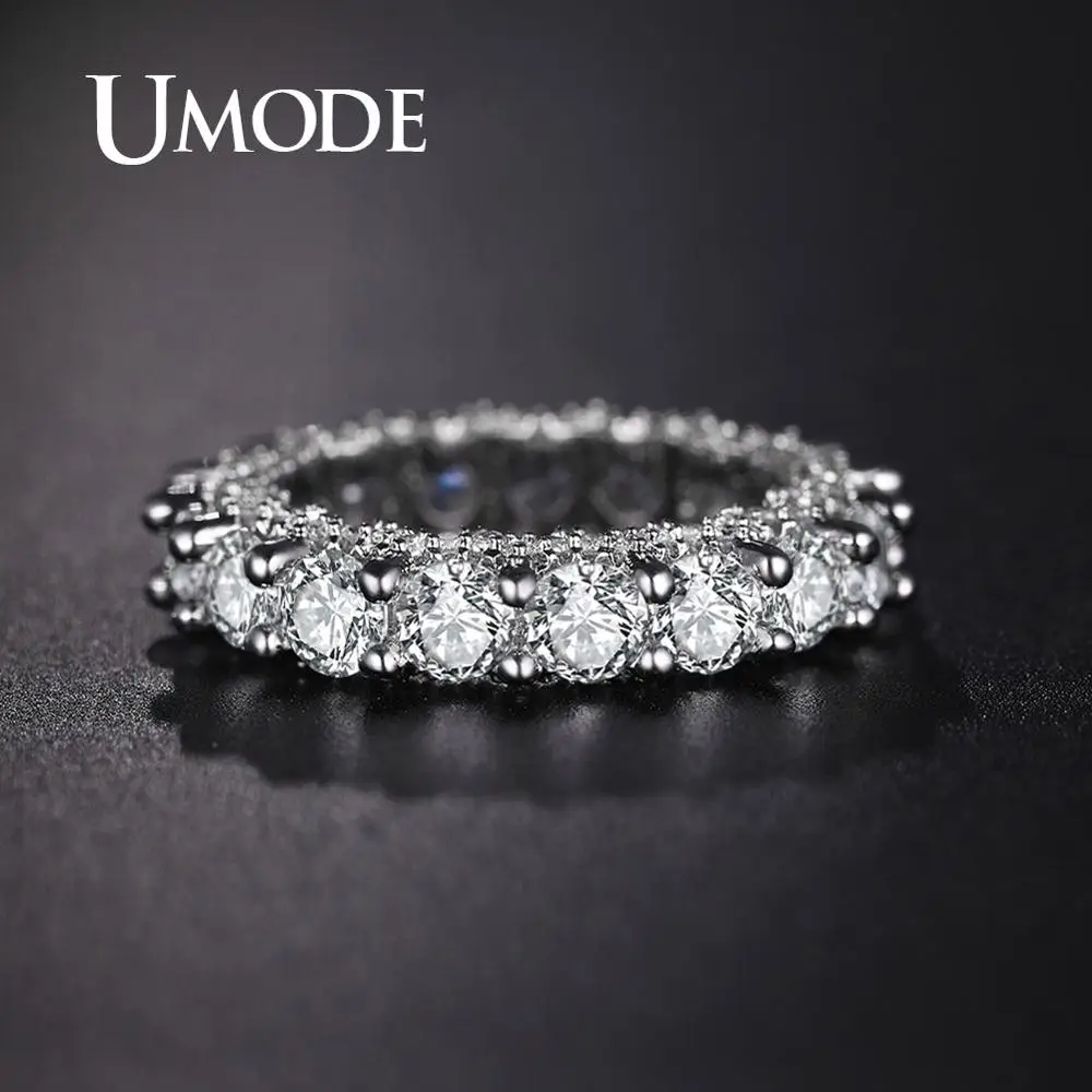 UMODE Wedding Eternity Rings for Women Eternity Bands Zirconia Luxury Ring Girls Engagement Jewelry Accessories UR0579A