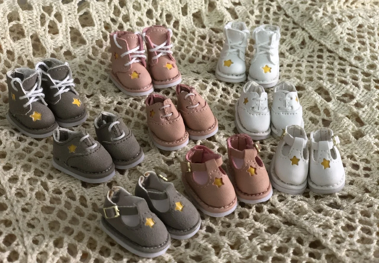 New Monst doll shoes ob24 whole body small cloth holala baby shoes high-top lace up star shoes bjd accessories