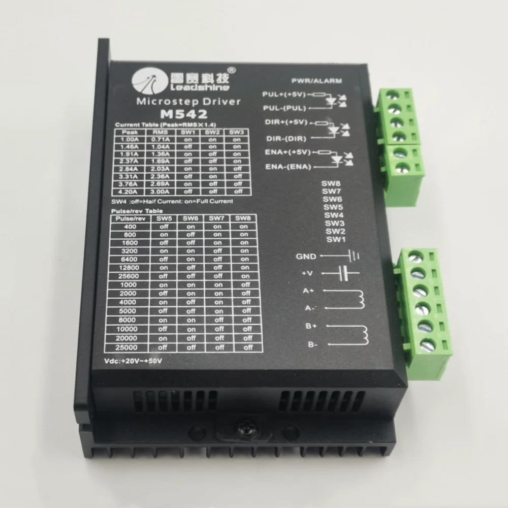 

M542, 2/4 Phase Analog Stepper Microstep Motor Driver Board, 20-50VDC, 1.0-4.2A