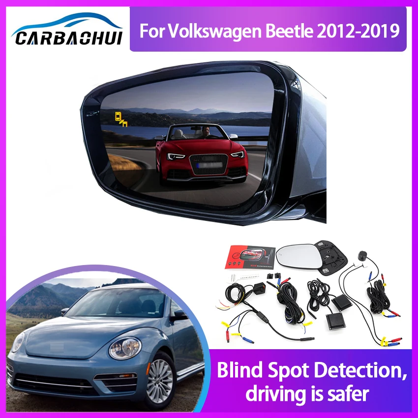 Car BSA BSM BSD Blind Spot Monitoring System 24GHZ Millimeter Waves Mirror LED Light Warning For Volkswagen VW Beetle 2013-2019