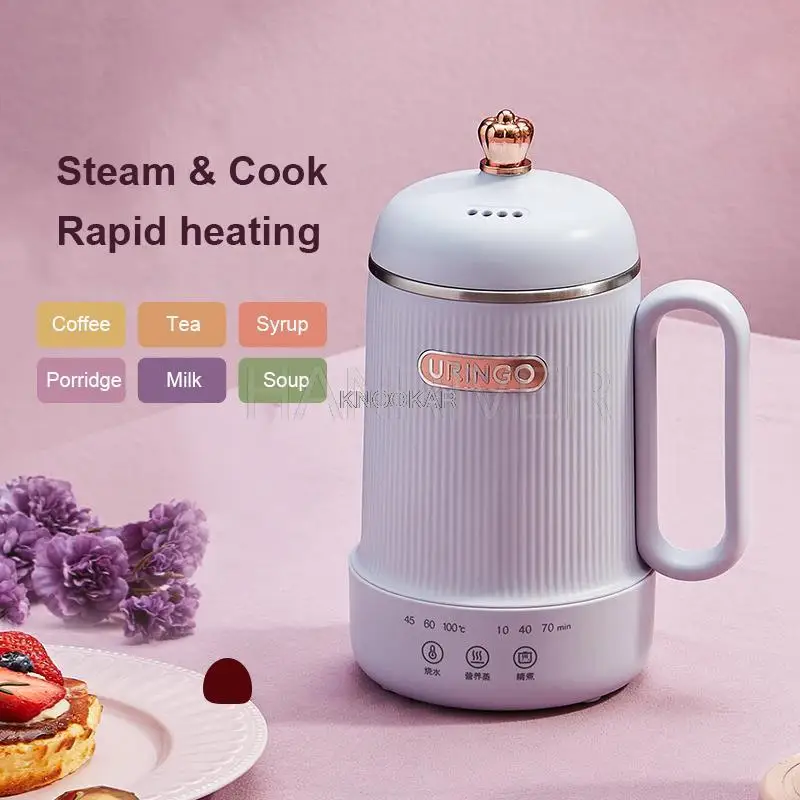 600ml Electric Kettle Boiled Water Tea Pot Health Preserving Pot Stew Cup Heating Cup Desktop Mini Kettle For Office Home 220V