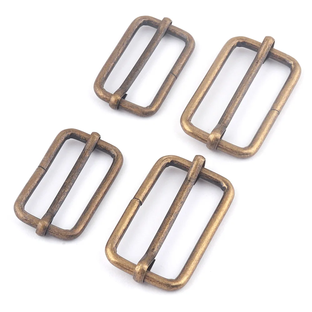 32/38mm Bronze Adjustable Belt Slide Buckles,Vintage Rectangle Metal Purse Buckle,Bag Strap Buckle Handbag Webbing Leather DIY