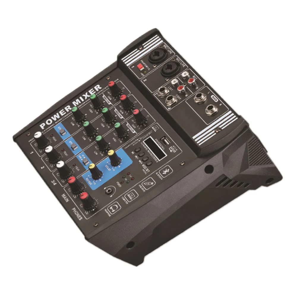 Mezclador de Audio profesional con Bluetooth, consola mezcladora de DJ con amplificador de potencia para altavoz, matriz de línea de Karaoke