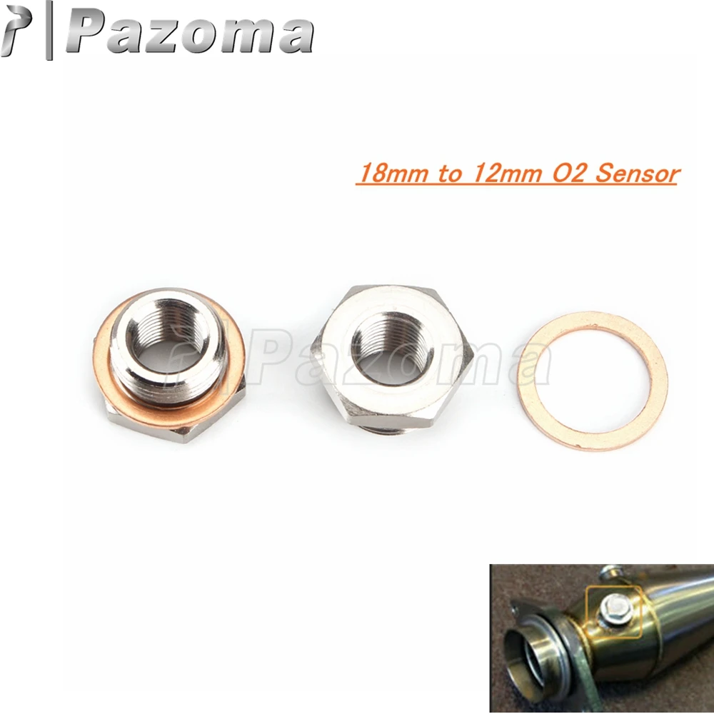 Reduce 18mm to 12mm Stainless Steel O2 Sensor Adapter Thread Oxygen Plug For Harley Dyna Softail Sportster Touring V-Rod 2010-17