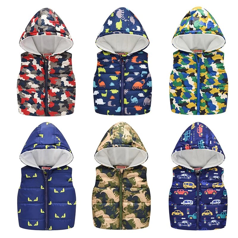 

Baby Boys Sleeveless Hooded Jacket Boy Warm Waistcoat Fleece Kids Vest for Girls Thicken Tops Girl Warm Outwear Unisex Coat