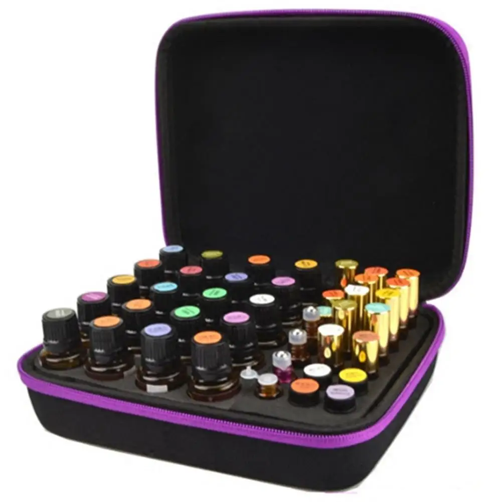 Essential Oil Case 63 Bottles 1-3ml Perfume Oil Essential Oil Ball Bottle Box Travel Portable Carrying Nail Polish Storage Bag