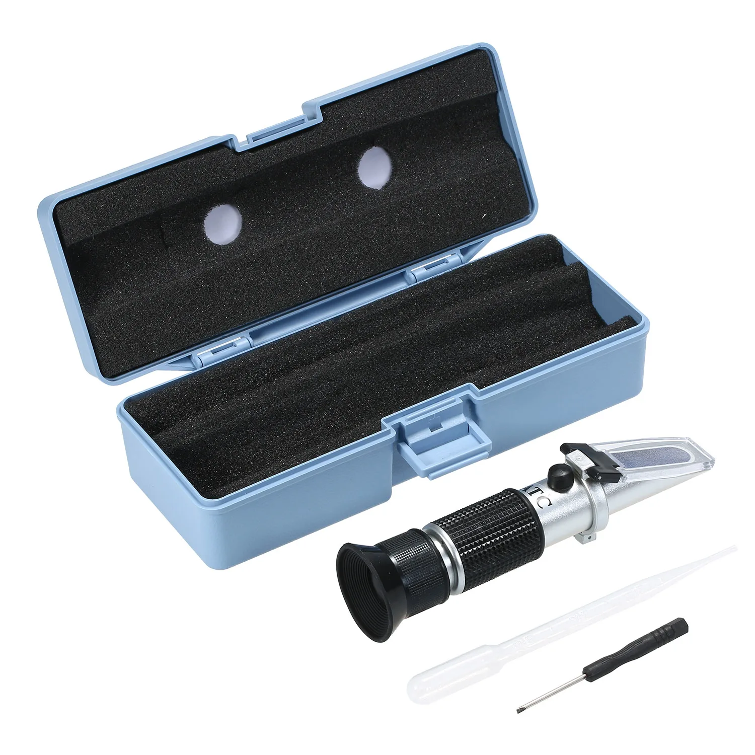 Handheld Seawater Hydrometers Optical Salinity Tester ATC Refractometer, Dual Scale: 0-100‰ & 1.000-1.070 Specific Gravity