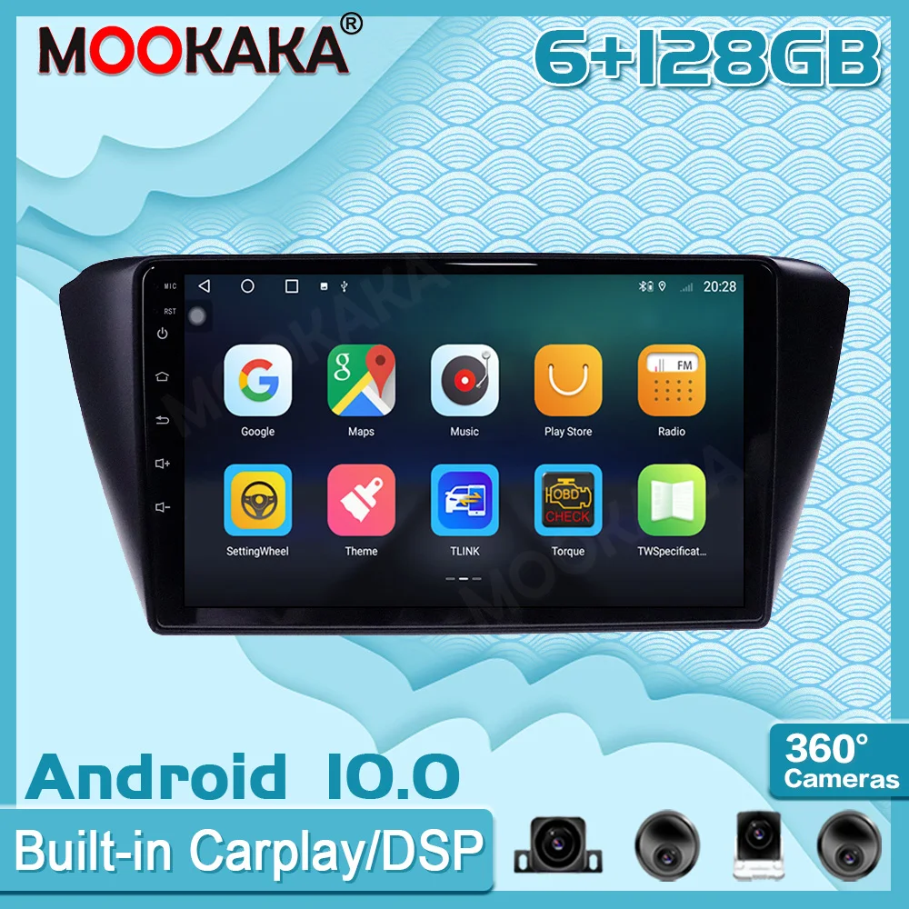 6+128GB Android10 For Skoda Fabia 2015-2019 Car Multimedia Player GPS Navigation Audio Stereo Screen Head Unit Tape Recorde