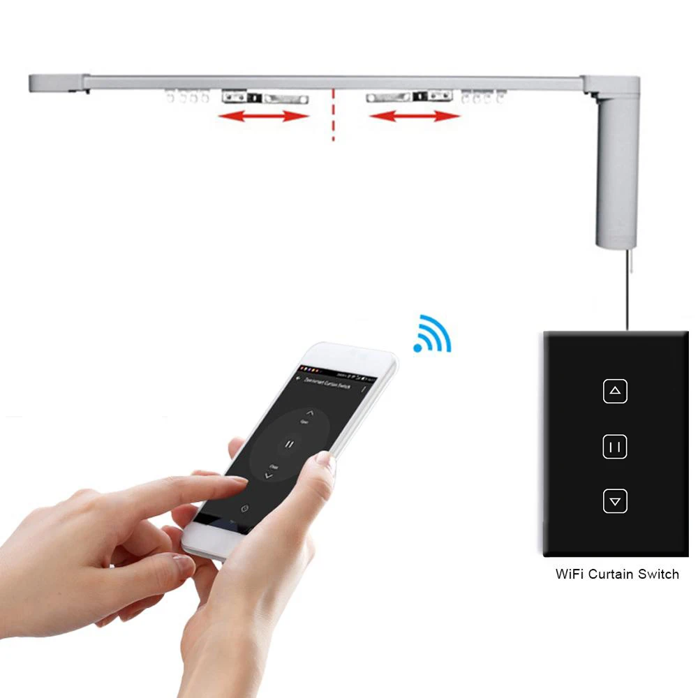 WiFi Smart Timer Glass Wall Touch Curtain Switch Controller Roller Shutter Electric Motor TUYA Smart Life App Google Home Alexa