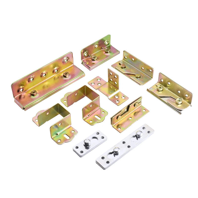 4PCS Heavy-Duty Bed Hinges Latch Buckle Invisible Cabinet Hook Furniture Hardware Connecting Hanging Bed Close Buckle