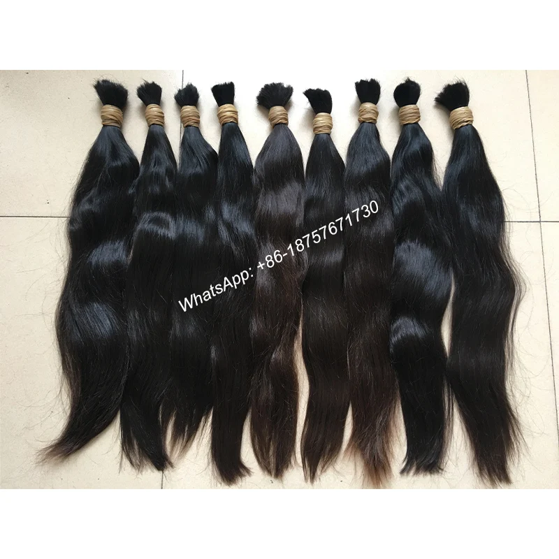 High Quality Natural Brown Virgin Remy Bulk Hair,Natural Hair Ponytail, Braiding Human Hair Bulk,Raw Bulk Hair,300Grams/Pack