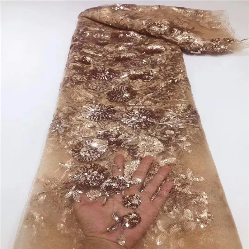 

Small Piece Lace Latest Heavy Sequins Embroidery Lace African Cotton Fabrics 5yards French Sequins Lace Popular Dubai Style