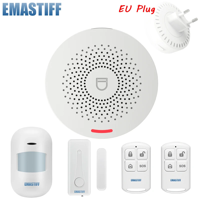 WIFI Security Alarm System Siren Compatible 433Mhz Anti-theft Motion Door Sensor Compatible with Tuya Smart Google Home Alexa