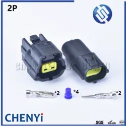 5 sets 2 pin way male female waterproof wire connector auto electrical plug conector 174354-2 174352-2