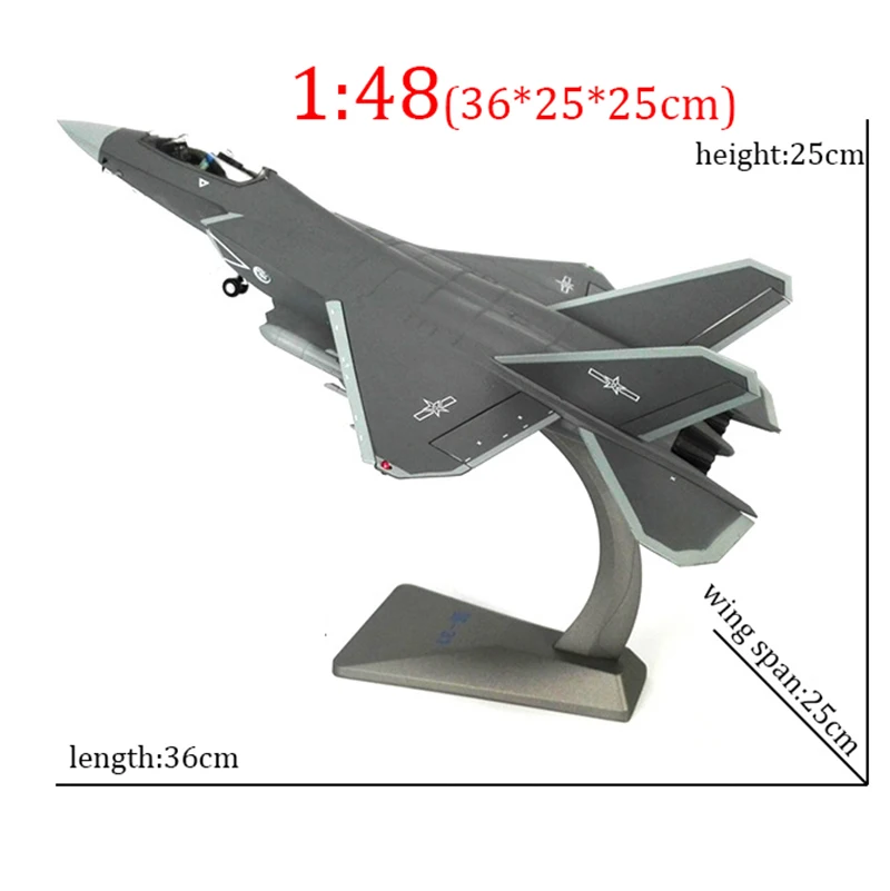 1/72 1/48 Scale Alloy Aircraft Chinese Air Force J-31 Gyrfalcon Fighter J31 Model Children Gift for Collection Home Decoration