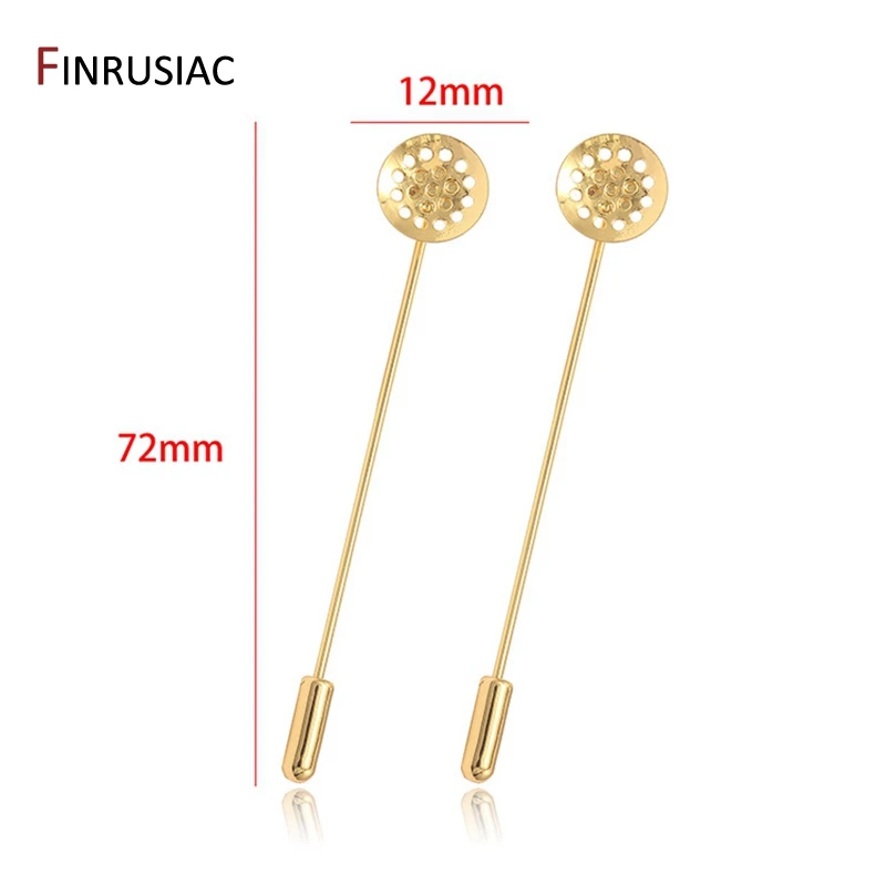 4 Types 14K Real Gold Plated Brass Metal Brooch Base Safety Clasp Brooches Pins For DIY Making Brooch Accessories