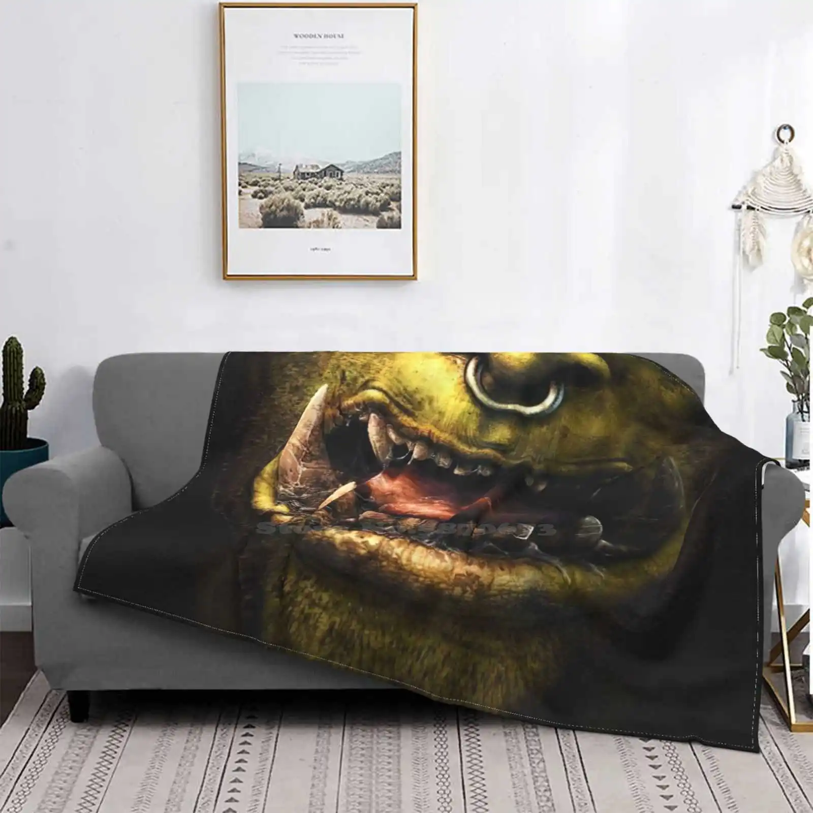 Orc Mouth Top Quality Comfortable Bed Sofa Soft Blanket War Warchief Orgrimmar Horde Fantasy Reforged