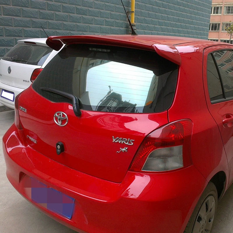 For Toyota Yaris Spoiler High Quality ABS Material Car Rear Wing Primer Color Rear Spoiler for Toyota Yaris Spoiler 2008-2013