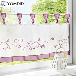 New arrival curtains table top Embroidery kitchen Half-curtain roman coffee tulle window decoration short curtains For Kitchen