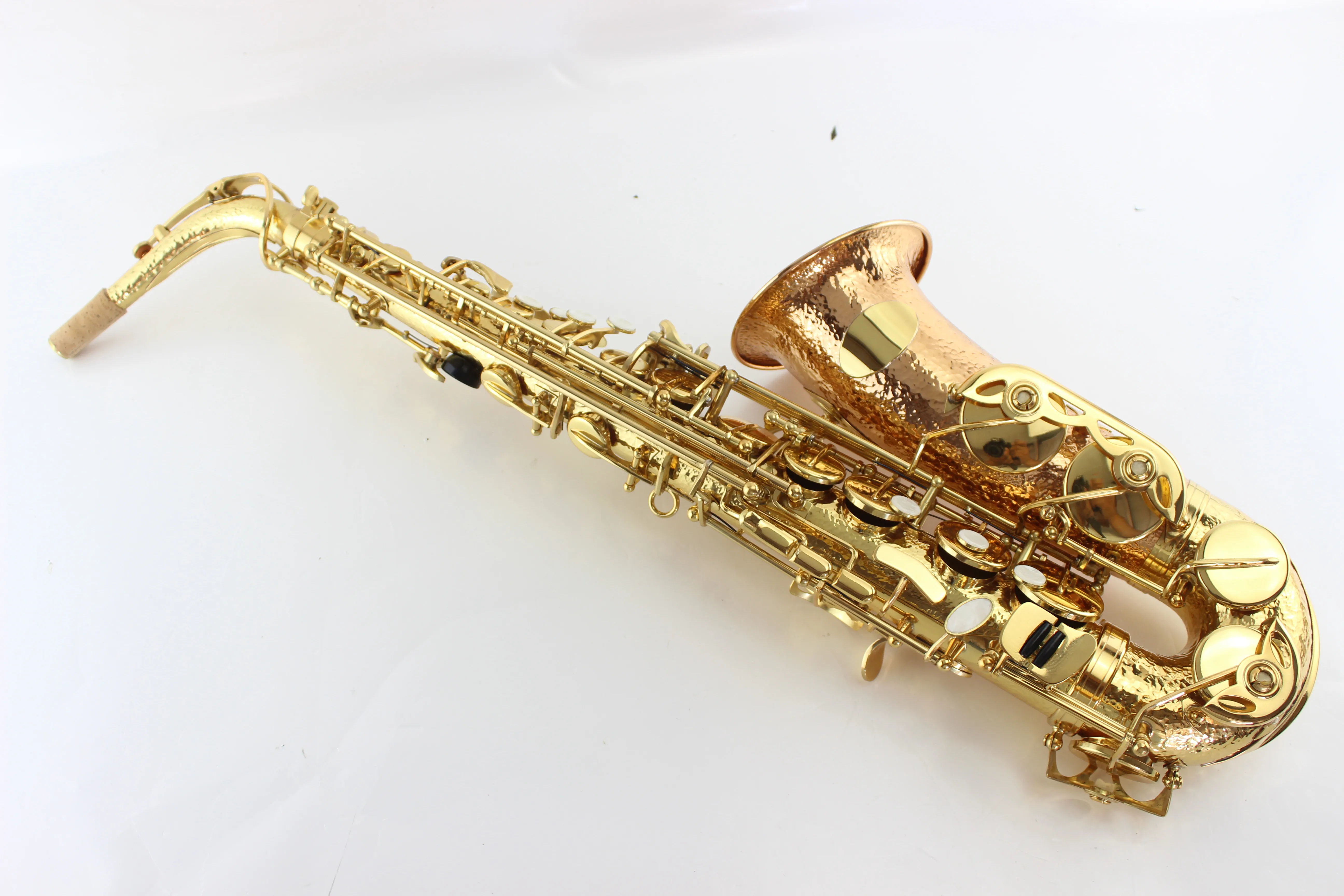 MARGEWATE Eb Tune Alto Saxophone Phosphorus Copper Gold Lacquer E Flat Alto Sax Musical Instrument with Case