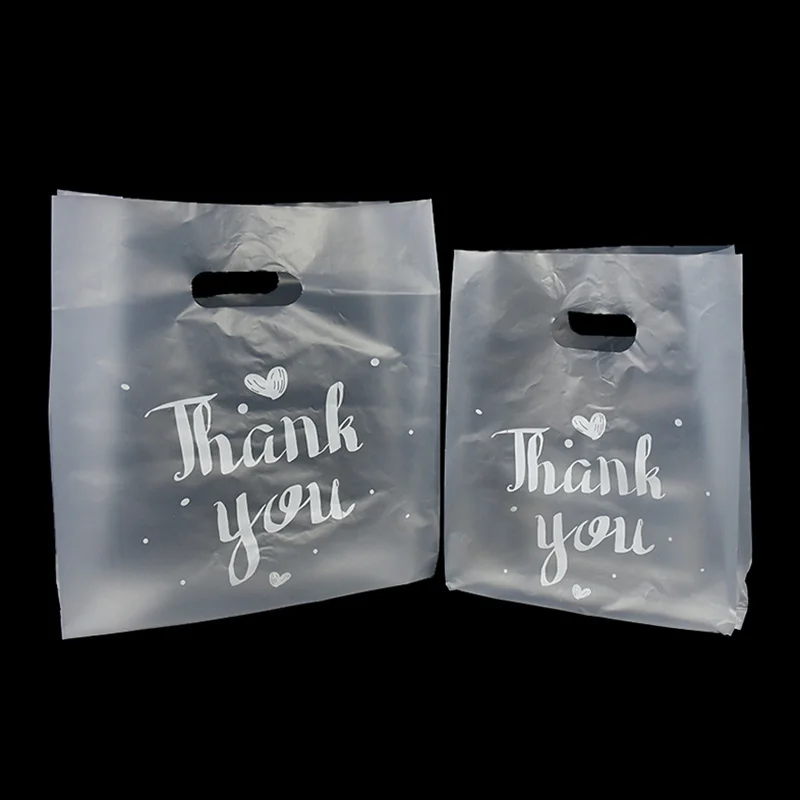 10pcs Thank You Plastic Gift Bag Candy Cookie Cake Packaging Bag Wedding Birthday Party Baby Shower Decoration Navidad Christmas