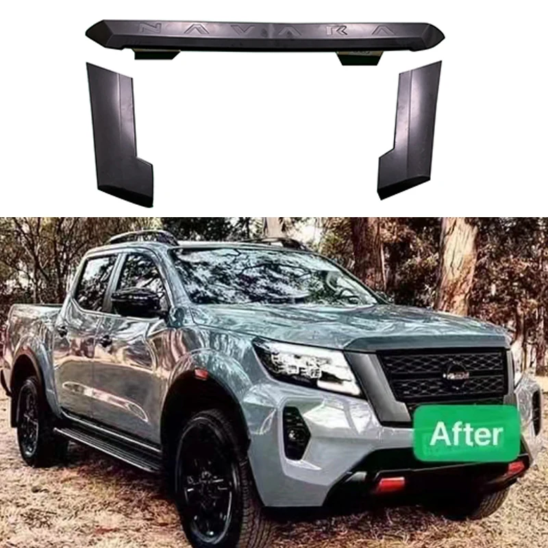 ABS Matte Black Grille Decoration Stip Fit For Nissan Navara NP300 2021+ Off-raod 4x4 Accessories