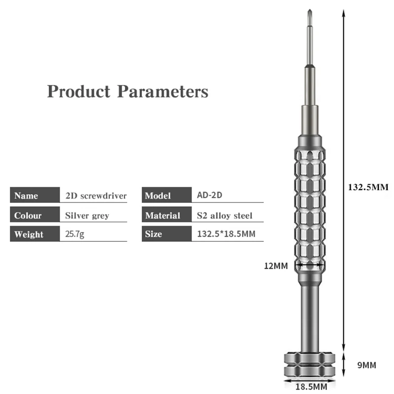 2D Precision ไขควงอลูมิเนียมแม่เหล็กสกรู Driver สำหรับ iPhone Android โทรศัพท์มือถือเปิดซ่อมเครื่องมือ