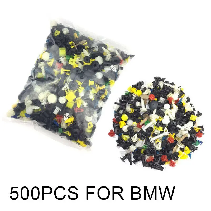 500PCS Auto Retainer Clip Car Fastener Set Push Pin Plastic Rivets For BMW E53 E60 E61 E39 Car Rivet Clips Sets Dropshipping New