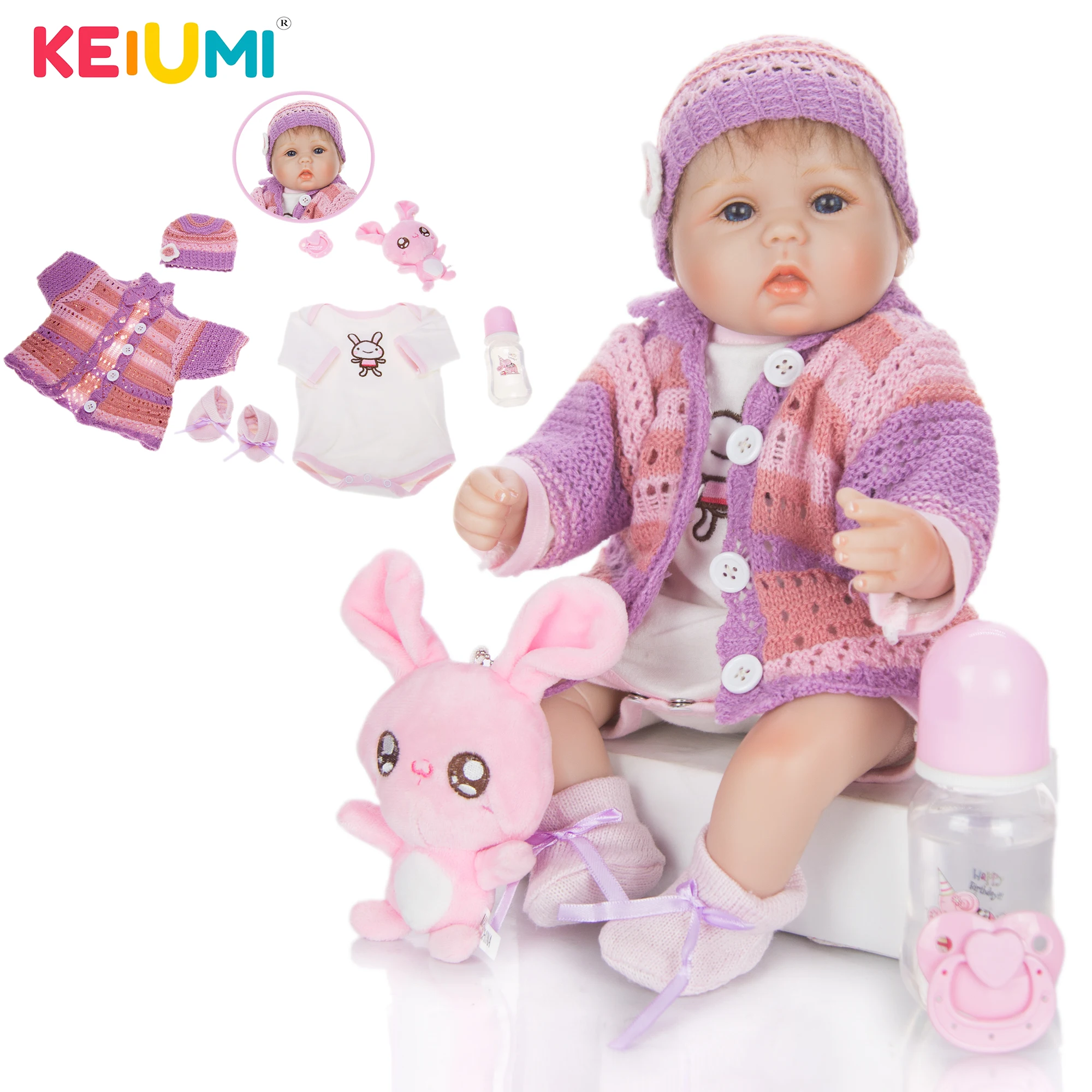 

KEIUMI 17 Inch Reborn Baby Dolls Handmade Newborn Dolls Fashion Bebe Toys More Choice For Children Playmates Christmas Gifts