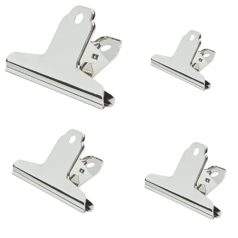 300Pcs Large Bulldog Clip Silver Stainless Steel File Money Binder Clip Clamps Metal Food Bag Paper Clips for Home Office School