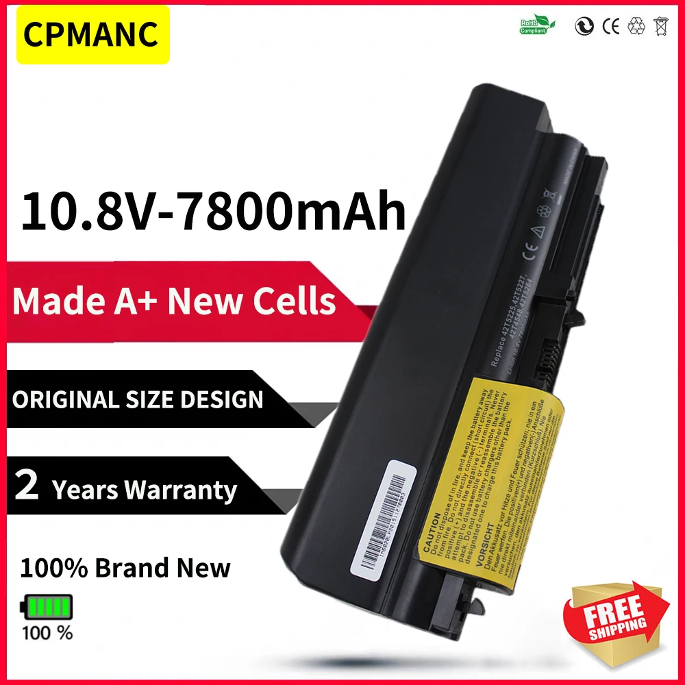 

CPMANC 9 cells Laptop battery For Lenovo ThinkPad R61 T61 R61i R61e R400 T400 T61p T61u Series(14-inch wide) Free shipping