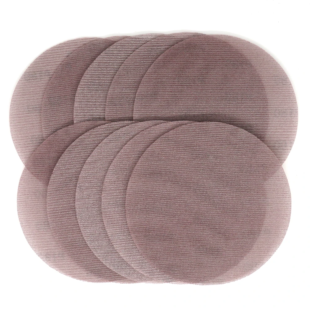 10Pcs 9 Inch Mesh Disc Dust Free Sanding Paper  220mm Anti-blocking Dry Grinding Sandpaper 80 -600 Grit For Car Wood Polishing