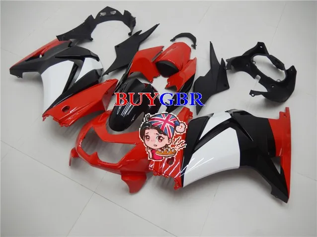 Motorcycle Fairings Red white EX250 fairing For Kawasaki EX250/NINJA250 2008 2009 2010 2011 2012 fairing free windscreen