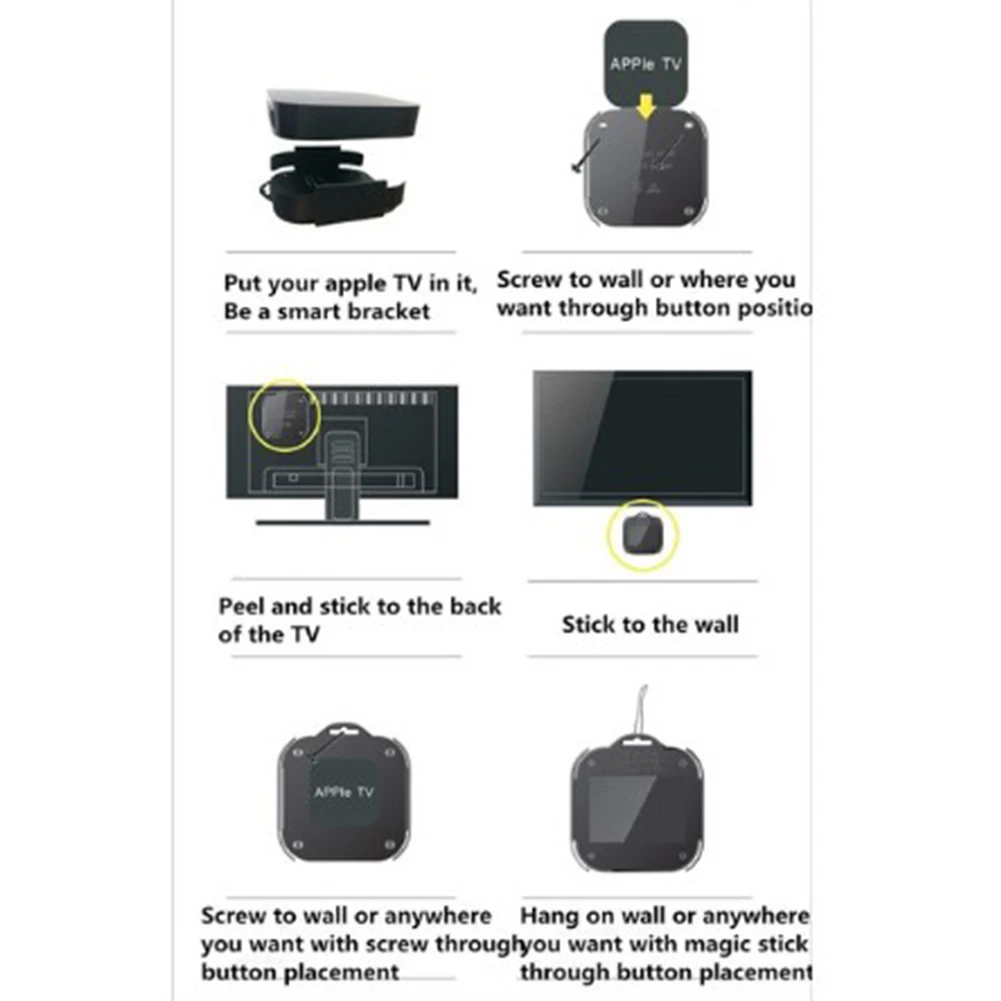 耐久性のある写真ブラケットテレビボックスホルダー壁ホルダーマウント棚修正ブラケットapple tv用2nd 3rd世代 #567