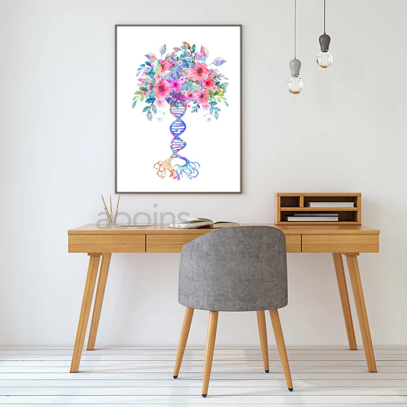 DNA Patent Wall Art Genetics Posters Print Biology Wall Decor Vintage Blueprint Prints Medical Student Gift Science Decorations view 5